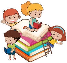 Enfants sur des livres