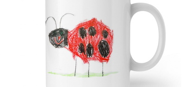 dessin enfant peint sur tasse